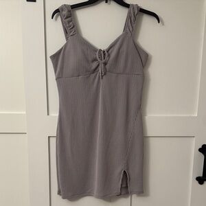 Light Purple Ribbed Mini Dress